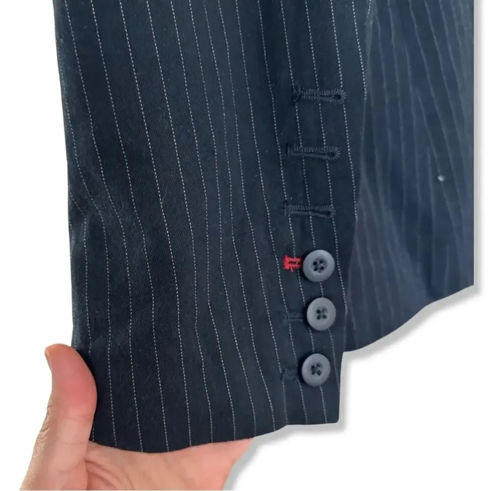 Authentic Icon Navy Pinstripe Blazer Large Sport Coat